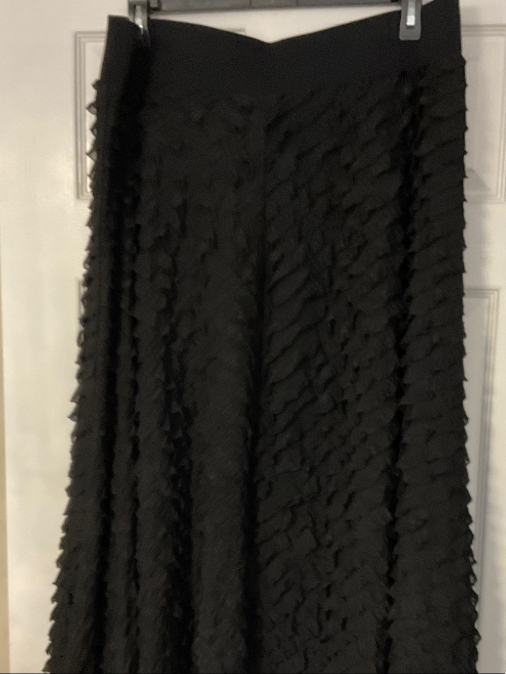 Peter Nygard Black Maxi Skirt with Ruffled Texture